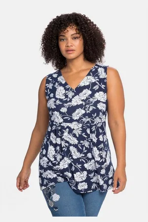 Joe Browns Longtop Große Größen mit Blumendruck und Spitze im Rücken
