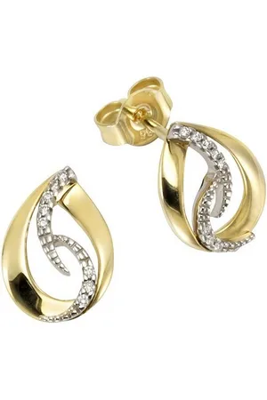 Orolino Paar Ohrstecker Gold 585 zweifarbig mit 16 Brillanten zus. 0,06ct.