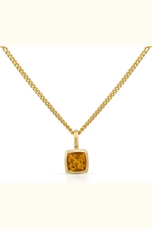Orolino Kette mit Anhänger Gold 585 mit echtem Citrin 5x5mm