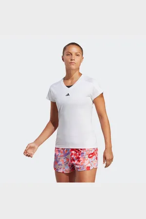 adidas T-Shirt TR-ES MIN T Trainingsshirt, feuchtigkeitsabsorbierend mit V Ausschnitt