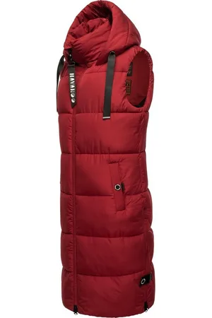 Navahoo Steppweste Schnuffelchen (1-tlg) warme Damen Outdoor-Weste lang mit Kapuze