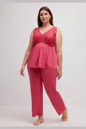 Ulla Popken Pyjama Pyjama Spitze V-Ausschnitt ärmellos - Verkäufer: Popken Fashion Group