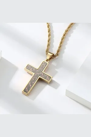 Karisma Kette mit Anhänger Kreuzanhänger Edelstahl Kette Länge 50cm 2mm Dicke Verlängerung 5cm - Verkäufer: Schmuck