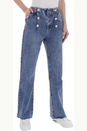 Ital-Design Weite Jeans Damen Freizeit Knopfleiste High Waist Jeans in - Verkäufer: