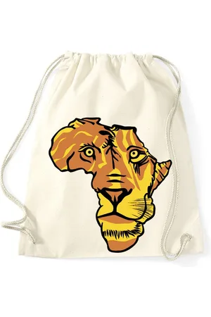 Blondie & Brownie Turnbeutel aus Baumwolle African Lion Afrika Löwe Raubkatze Kontinent Katze - Verkäufer: Hubihu