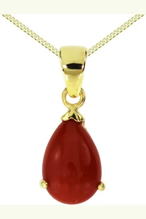 Ostsee-Schmuck Kette mit Anhänger - Meret - Gold 333/000 - Koralle (2-tlg) - Verkäufer: