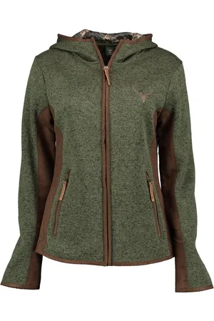 OS-TRACHTEN Strickfleecejacke Zumgu Outdoorjacke mit Kapuze mit Kontrastfutter und Hirsch-Stickerei - Verkäufer: DealDate