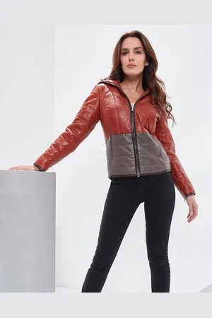 Jilani Lederjacke Tisa - Damen Lederjacke Steppjacke Kapuze Lammnappa -grau - Verkäufer: Lederjacken24