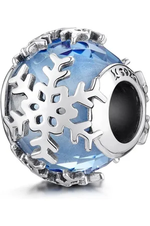 Materia Bead Schneeflocken / Eiskristalle Winter Hellblau facettiert 1186, 925 Sterling Silber - Verkäufer: Schmuck