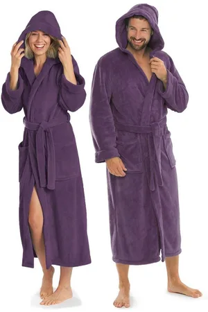 Aqua Bademantel Saunamantel Coral Fleece Kapuze für Sie&Ihn Malibu M , Polyester - Verkäufer: Home-Garden24
