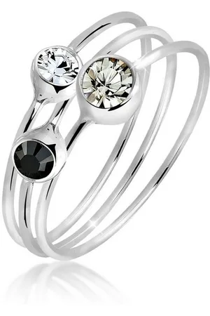 Elli Ring-Set Stacking Zart Kristalle (3 tlg) 925 Sterling Silber, Ring Set - Verkäufer: JULIE & GRACE GmbH
