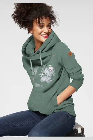 Ragwear Sweater GRIPY BUTTON WORLD O Kapuzensweatshirt mit Statement-Front-Print