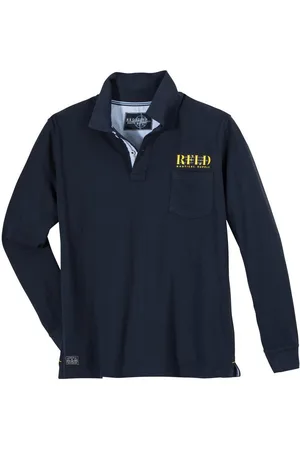 Redfield Langarm-Poloshirt Langarm-Poloshirt Übergröße modisch navy - Verkäufer: bigtex