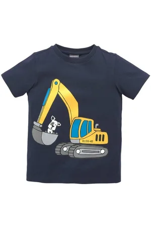Kidsworld T-Shirt Kurzarm, Basic-Passform, mit stylischem Druck, mit Rippbündchen