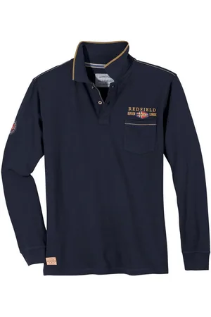 Redfield Langarm-Poloshirt Langarm-Poloshirt Übergröße navy Green Lands - Verkäufer: bigtex