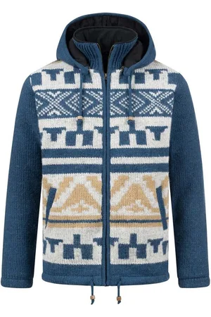 Kunst und Magie Kapuzenstrickjacke Winter-Strickjacke Wolle Fleecefutter Unisex Kapuze Country Western - Verkäufer:
