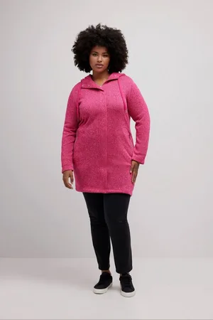 Ulla Popken Sweatjacke Strickfleece-Jacke Stehkragen Kapuze Zipptaschen - Verkäufer: Popken Fashion Group
