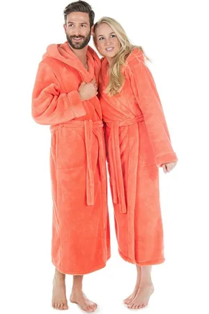 Celinatex Bademantel Morgenmantel Kapuze Fleece wadenlang für Sie&Ihn Samos XS lachs, Polyester - Verkäufer: Home-Garden24