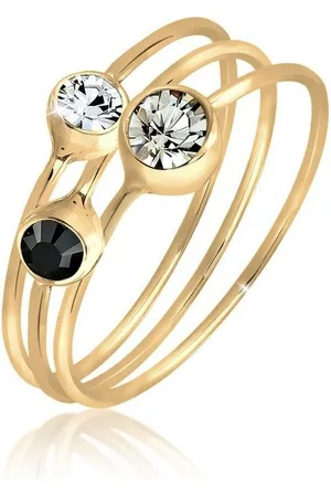 Elli Ring-Set Stacking Zart Kristalle (3 tlg) 925 Sterling Silber, Ring Set - Verkäufer: JULIE & GRACE GmbH