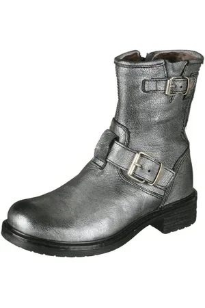 Momino 1411M Kinder Boots Stiefeletten Stiefel Silber Lammfell Schnürstiefelette - Verkäufer: Alex und Elis Kinderschuhe