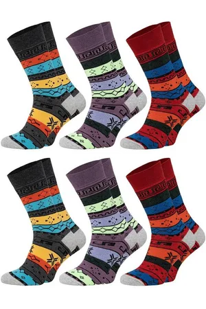 Chili Lifestyle Thermosocken COLOR warme bunte Wintersocken Damen und Herren aus Baumwolle (Multipack, 6-Paar, 3 Farbdesigns) Weichbund ohne Gummidruck - Verkäufer: ChiliLifestyle