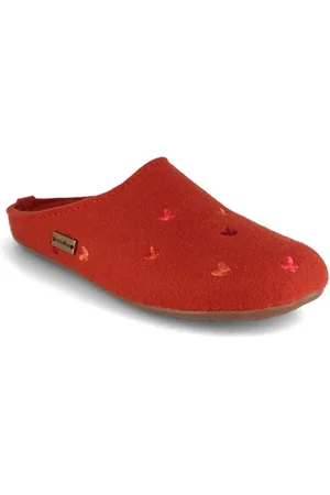 Haflinger Filz-Pantoffel Everest Farfalline Hausschuh aufgesticktes Schmetterling-Muster - Verkäufer: WoolFit