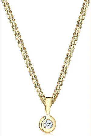 Elli DIAMONDS Kette mit Anhänger Kreis Solitär Rund Diamant (0.03 ct) 925 Silber, Kreis - Verkäufer: JULIE & GRACE GmbH