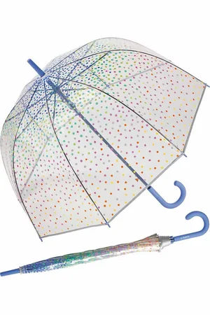 ESPRIT Stockregenschirm Automatik-Glockenschirm Candy Pearls transparent, farbenfroh bedruckt mit kleinen Punkten - Verkäufer: RS-Versand