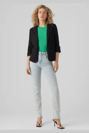 VERO MODA Kurzblazer VMJESMILO 3/4 LOOSE BLAZER WVN GA NOOS mit Leinen