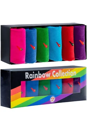 Chili Lifestyle Freizeitsocken RAINBOW Geschenkbox bunte Socken aus Baumwolle für Damen und Herren (Multipack, 6-Paar, 6 Farben) Weichbund ohne Gummidruck - Verkäufer: ChiliLifestyle