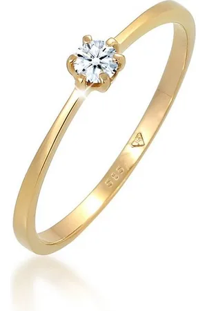 Elli DIAMONDS Verlobungsring Diamant Weiß Brillantschliff (0.11 ct) 585 Gelbgold - Verkäufer: JULIE & GRACE GmbH
