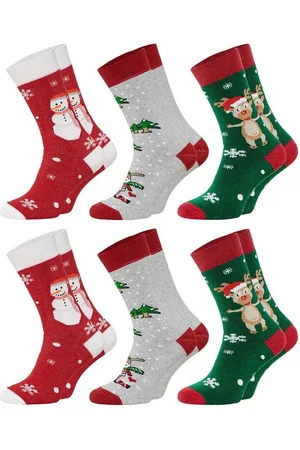 Chili Lifestyle Thermosocken XMAS Wintersocken für Damen und Herren aus Baumwolle Weihnachten (Multipack, 6-Paar, 3 verschiedene Motive) Weichbund ohne Gummidruck - Verkäufer: ChiliLifestyle