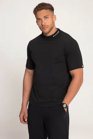 STHUGE T-Shirt T-Shirt Halbarm Stehkragen mit Schriftzug - Verkäufer: Popken Fashion Group