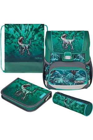 HERLITZ Schulranzen Set Loop Plus 10-teilig 2025 Jungen Green T-Rex - Verkäufer: Team-Shop-24
