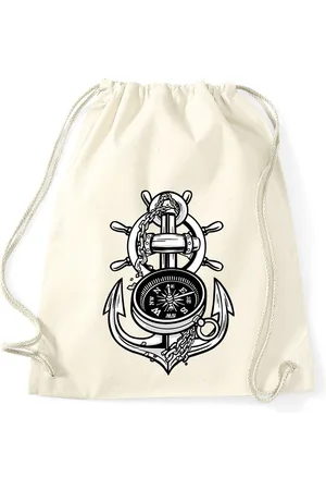Youth Designz Turnbeutel Anker Kompass Baumwolle Tasche, mit trendigem Aufdruck - Verkäufer: EmDa Trading GmbH
