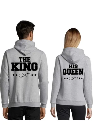 Blondie & Brownie Hoodie Unisex Paar Pärchen Pullover The King His Queen Valentin Bff Friends mit Kapuze, Kängurutasche - Verkäufer: Hubihu