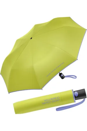 Benetton Taschenregenschirm Mini Automatik FS 2023 - dark citron, leuchtende Modefarben mit kontrastreichem Saum - Verkäufer: RS-Versand