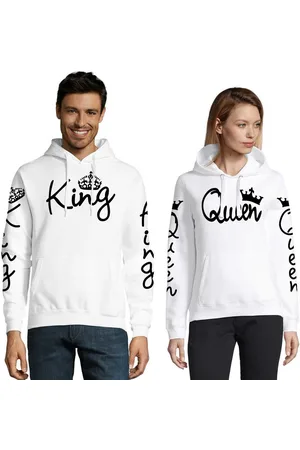 Blondie & Brownie Hoodie Unisex Paar Pärchen Pullover King Queen All Over Print Mit Kapuze, Kängurutaschen - Verkäufer: Hubihu