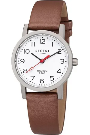 Regent Quarzuhr Titan Lederband Braun Ø 27 mm - Verkäufer: uhrcenter