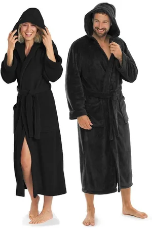 Aqua Bademantel Saunamantel Coral Fleece Kapuze für Sie&Ihn Malibu L , Polyester - Verkäufer: Home-Garden24