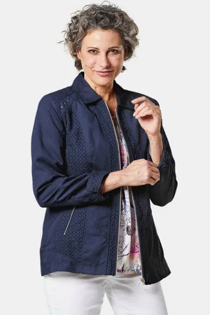 GOLDNER Blouson Velourslederimitat-Blazer mit Perforierung Attraktiv perforiert - Verkäufer: