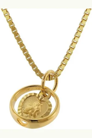 trendor Kette mit Anhänger Taufring mit Engel-Herz Gold 585 / 14K mit plattierter - Verkäufer: uhrcenter