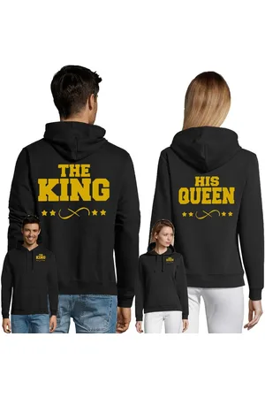 Blondie & Brownie Hoodie Unisex Paar Pärchen Pullover The King His Queen Valentin Bff Friends mit Kapuze, Kängurutasche - Verkäufer: Hubihu