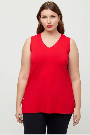 Ulla Popken T-Shirt Top Slim V-Ausschnitt ärmellos - Verkäufer: Popken Fashion Group