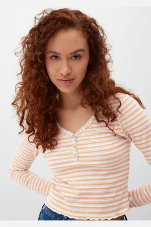 QS by s.Oliver Langarmshirt Langarmshirt mit Rippstruktur Bogenkante - Verkäufer: s.Oliver