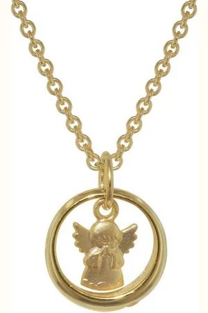 trendor Kette mit Anhänger Anhänger Taufring mit Engel Gold 333 mit goldplattierter Kette - Verkäufer: uhrcenter