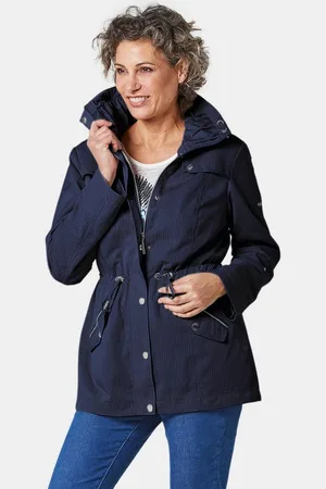 GOLDNER Allwetterjacke Kurzgröße: Longjacke aus fein strukturierter Ware modisches, gestreiftes Innenfutter - Verkäufer: