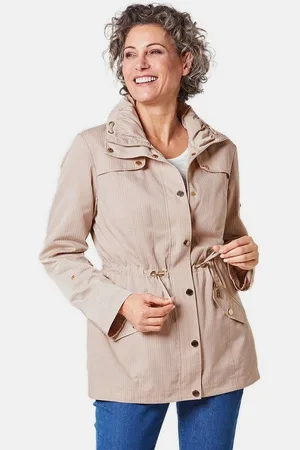 GOLDNER Allwetterjacke Kurzgröße: Longjacke aus fein strukturierter Ware modisches, gestreiftes Innenfutter - Verkäufer: