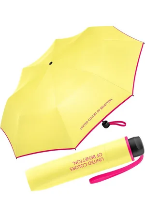 Benetton Taschenregenschirm Super Mini FS 2023 - limelight, leuchtende Modefarben mit kontrastreichem Saum - Verkäufer: RS-Versand