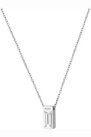 HUGO BOSS Kette mit Anhänger Schmuck Edelstahl Halsschmuck Ankerkette CLIA, mit Glasstein